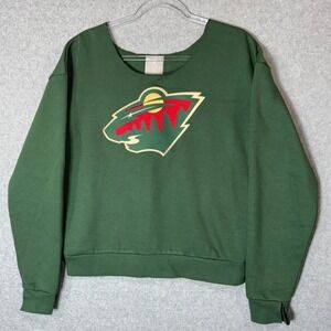 Antigua Minnesota Wild NHL Sweatshirt Pullover‎ Crew Neck Green Size M
